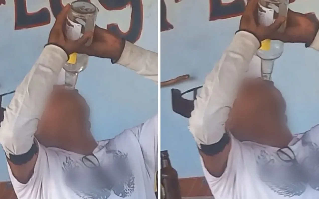 VÍDEO: Trabalhador rural morre horas após ser filmado bebendo garrafa de cachaça para ganhar aposta em bar no sudeste goiano