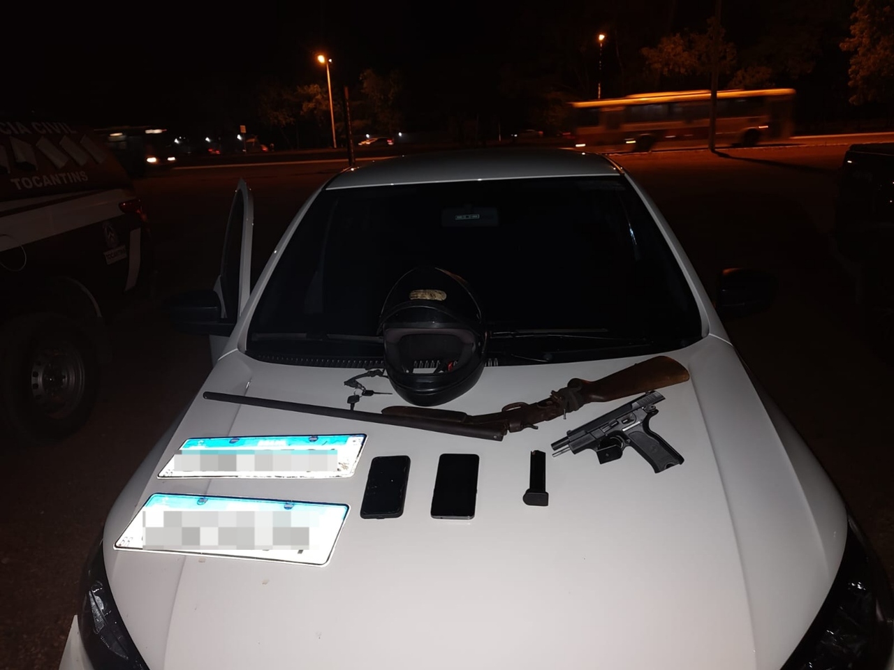 Veículo roubado é recuperado e duas armas de fogo são apreendidas durante diligências investigativas em Palmas