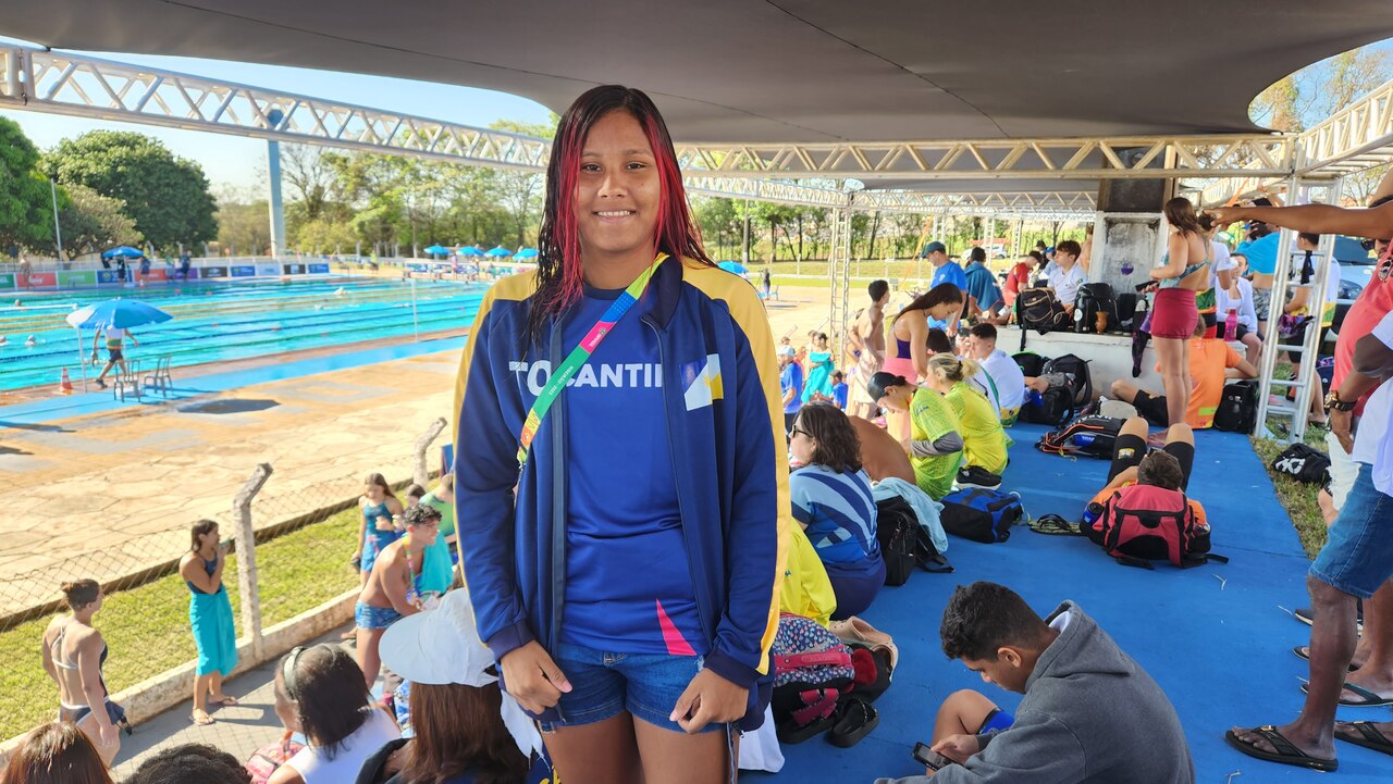 Adolescente de 17 anos é a primeira indígena do Tocantins na história da natação dos Jogos da Juventude