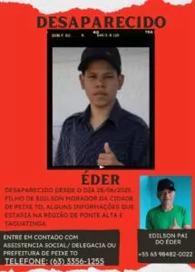 Mistério! Pai busca por informações do filho desaparecido há mais de 90 dias em Peixe do Tocantins; saiba detalhes