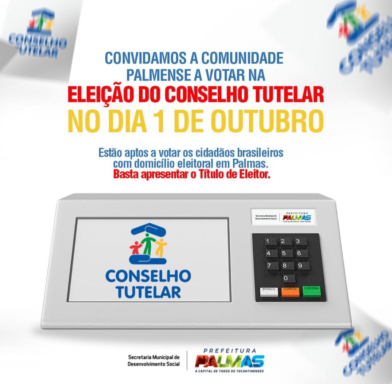 Eleição do Conselho Tutelar: confira os locais de votações em Palmas