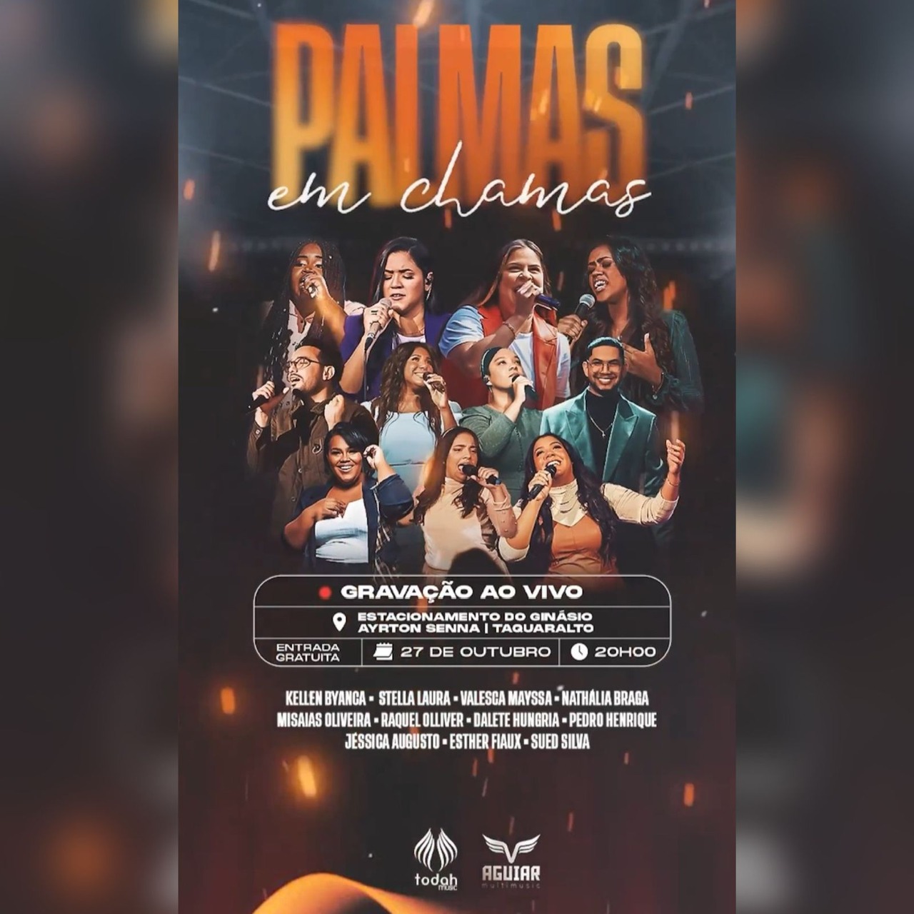 'Palmas em Chamas': Gravação de DVD gospel será realizada nesta sexta (27) no Ginásio Ayrton Senna, em Taquaralto