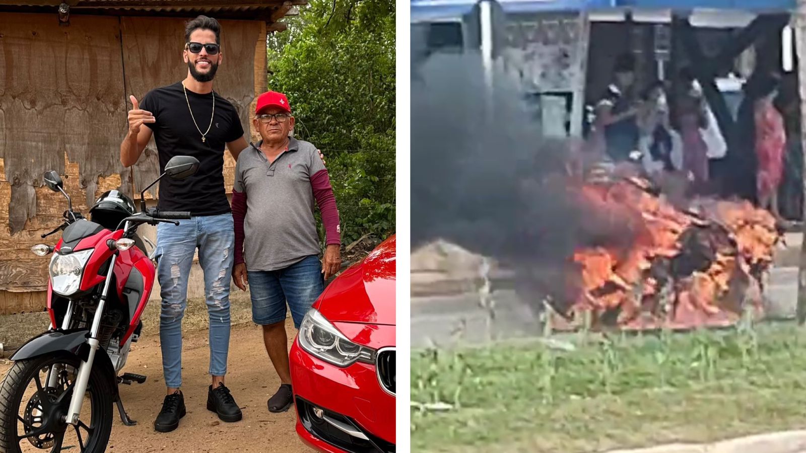 VÍDEO: Homem que perdeu motocicleta após pegar fogo no centro de Palmas ganha uma nova de influenciador