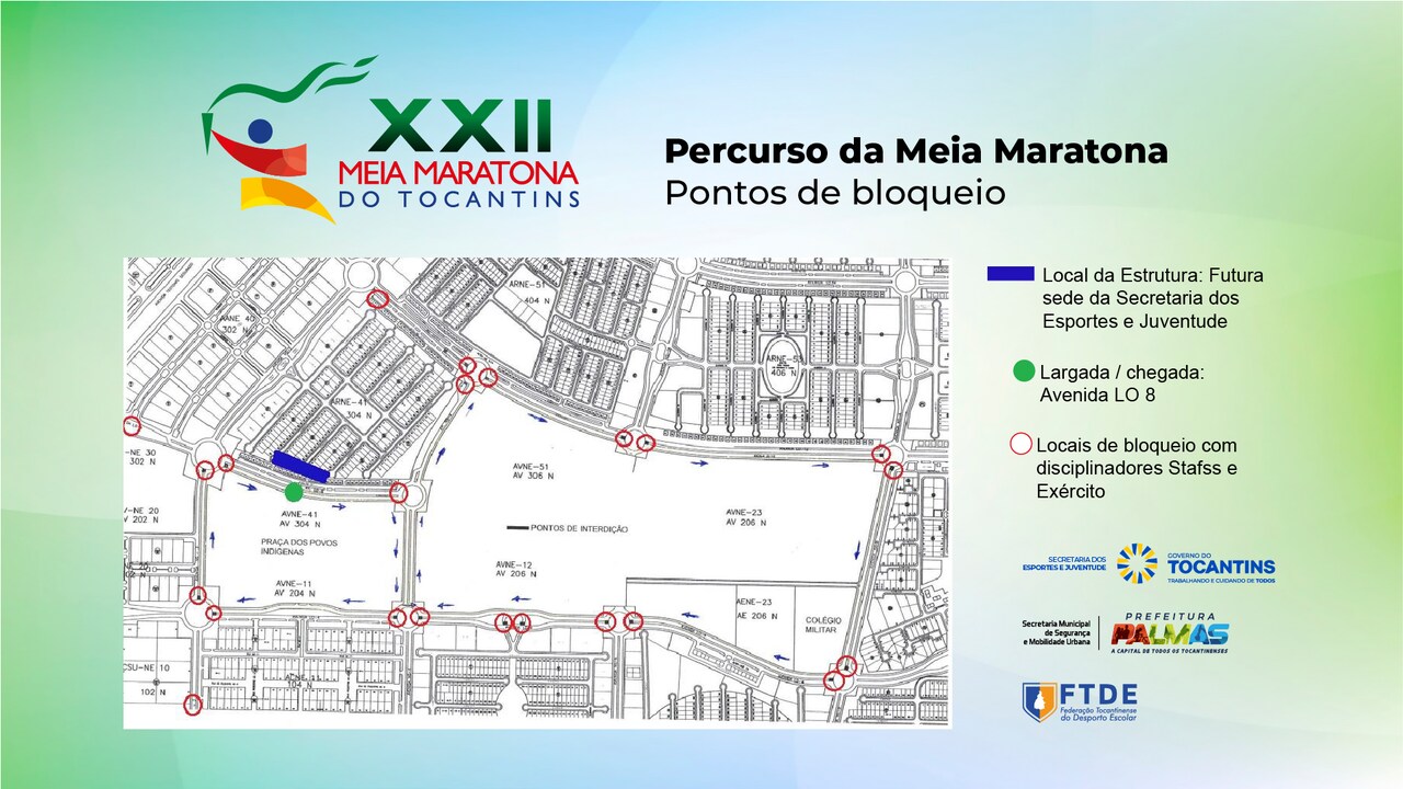 Fiquem atentos! Em Palmas, avenidas terão tráfego interrompido para realização da 'Meia Maratona do Tocantins' no domingo (3)