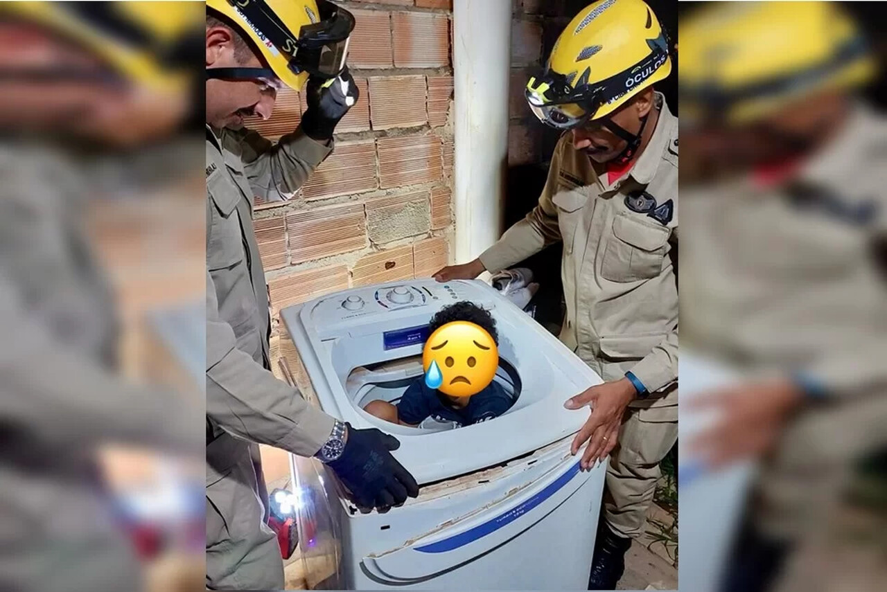 Pique-esconde: durante brincadeira, menino de 11 anos fica preso dentro de máquina de lavar e é resgatado por Bombeiros; caso aconteceu em Goiás
