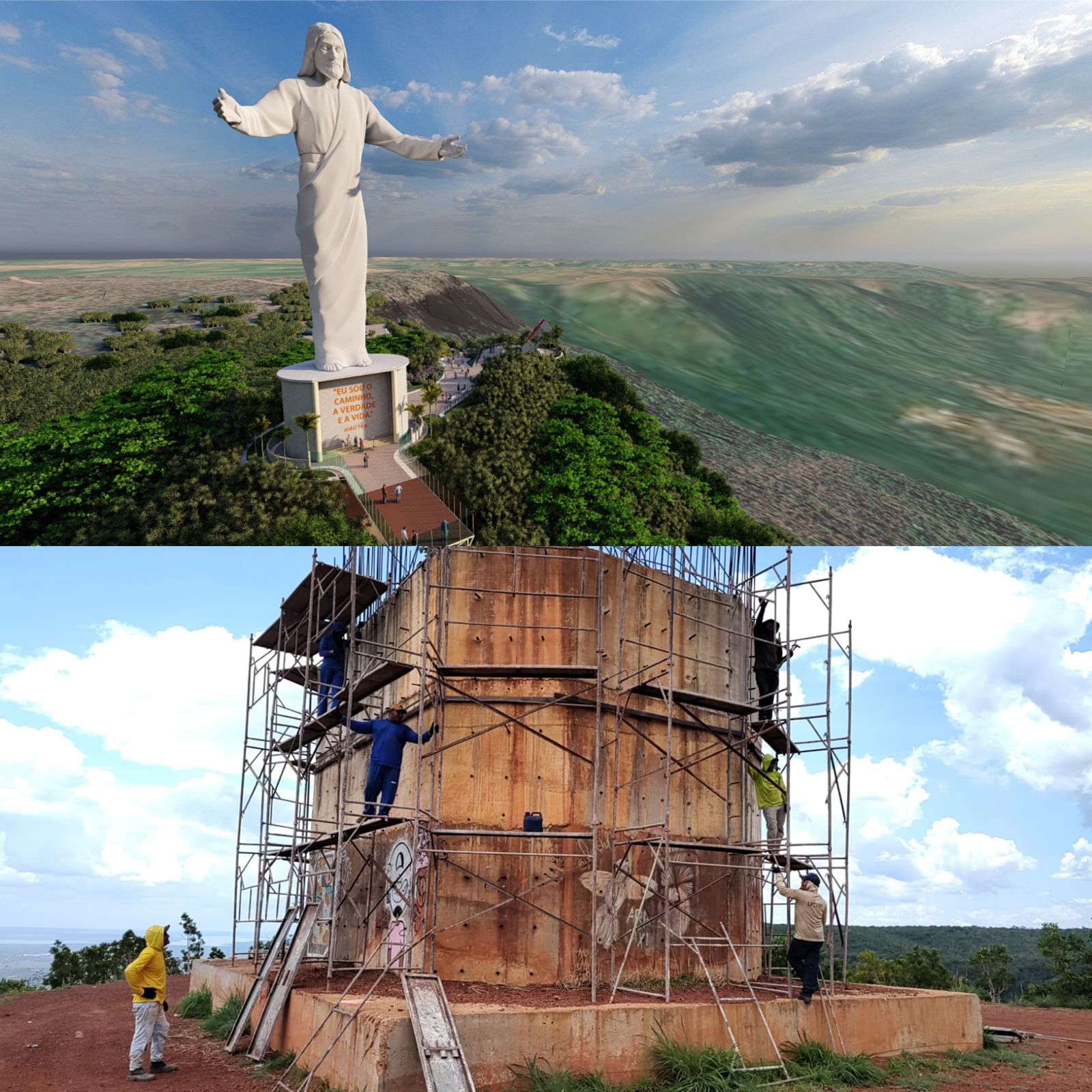 Palmas deve ganhar o maior monumento cristão do Brasil após retorno das obras no Morro do Chapéu