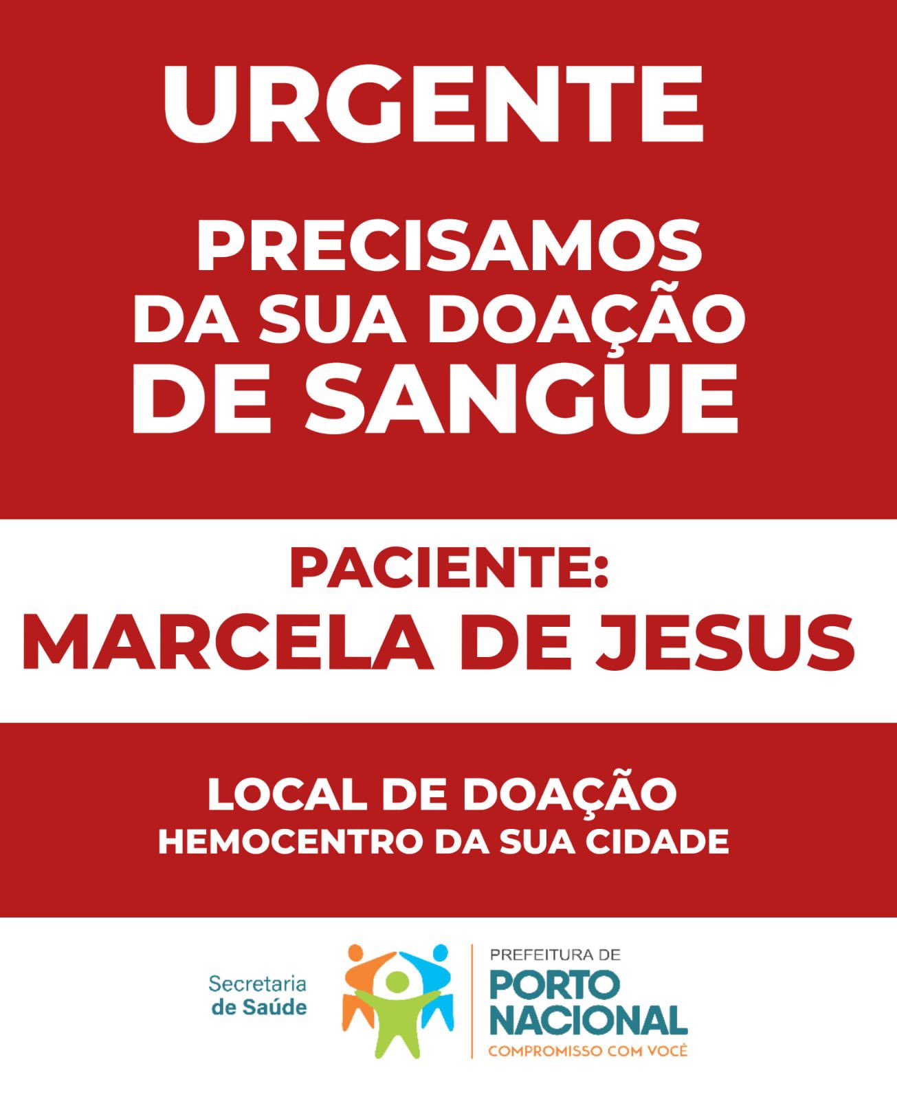 Saúde de Porto Nacional pede doação de sangue com urgência para vítima do acidente envolvendo a colisão de duas balsas no rio Tocantins