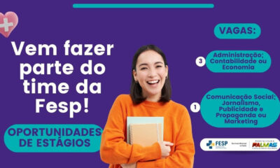 Atenção, estudantes! Vagas de estágio nas áreas de Comunicação e Administração estão sendo oferecidas pela Fesp em Palmas; saiba como se inscrever