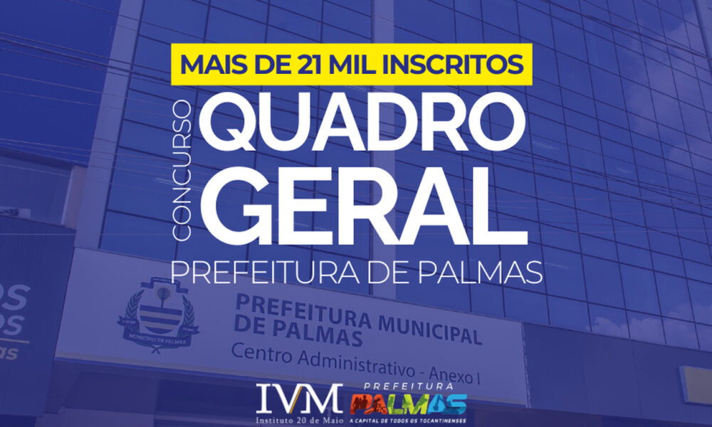 Concurso do Quadro Geral: mais de 21 mil candidatos disputam vagas na Prefeitura de Palmas