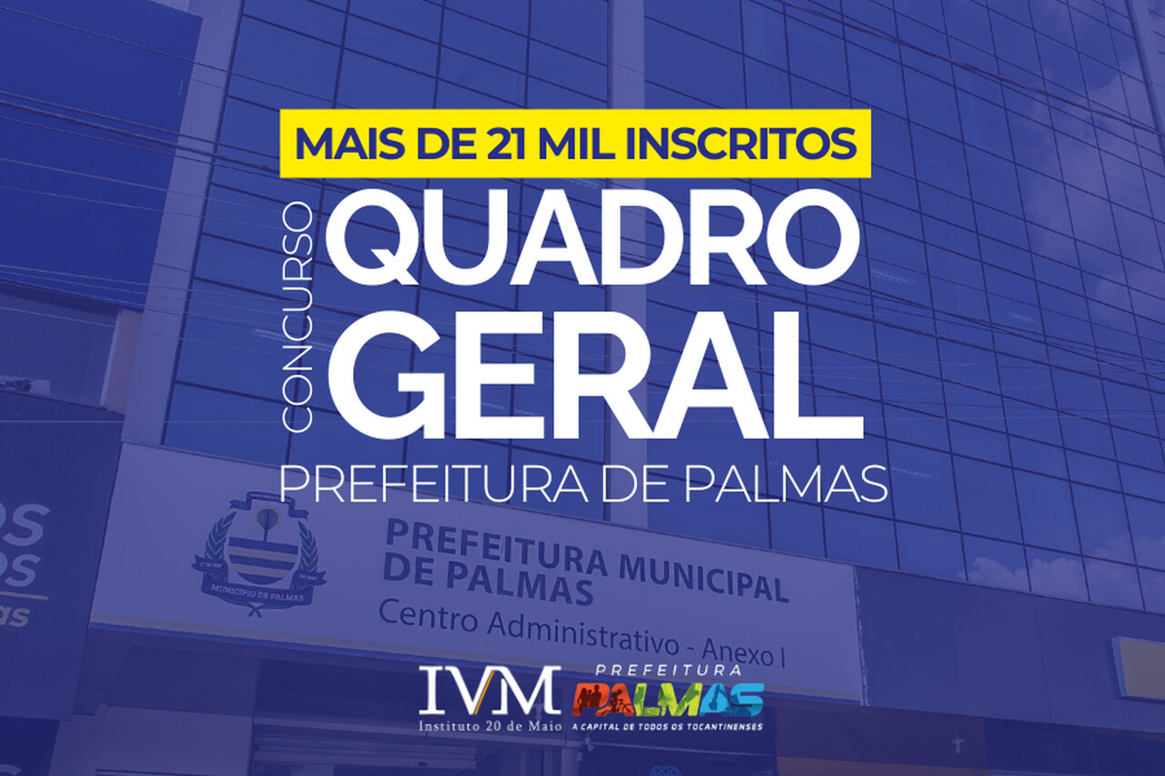 Concurso do Quadro Geral: mais de 21 mil candidatos disputam vagas na Prefeitura de Palmas