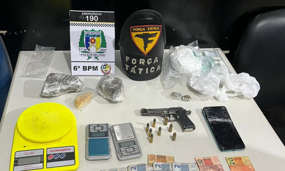 Homem é preso e drogas, munições, balança de precisão e outros objetos ligados ao tráfico são apreendidos na região sul de Palmas
