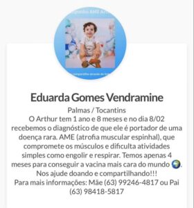 Família tem quatro meses para garantir remédio mais caro do mundo e ajudar filho com doença rara em Palmas; saiba como ajudar
