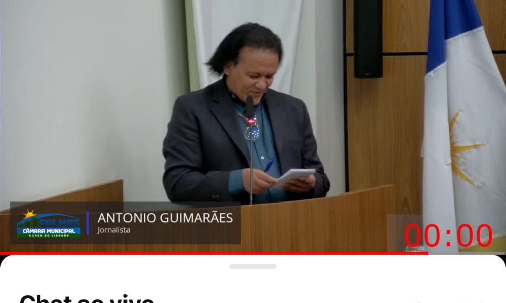 Câmara Municipal homenageia jornalista de Palmas Antônio Guimarães