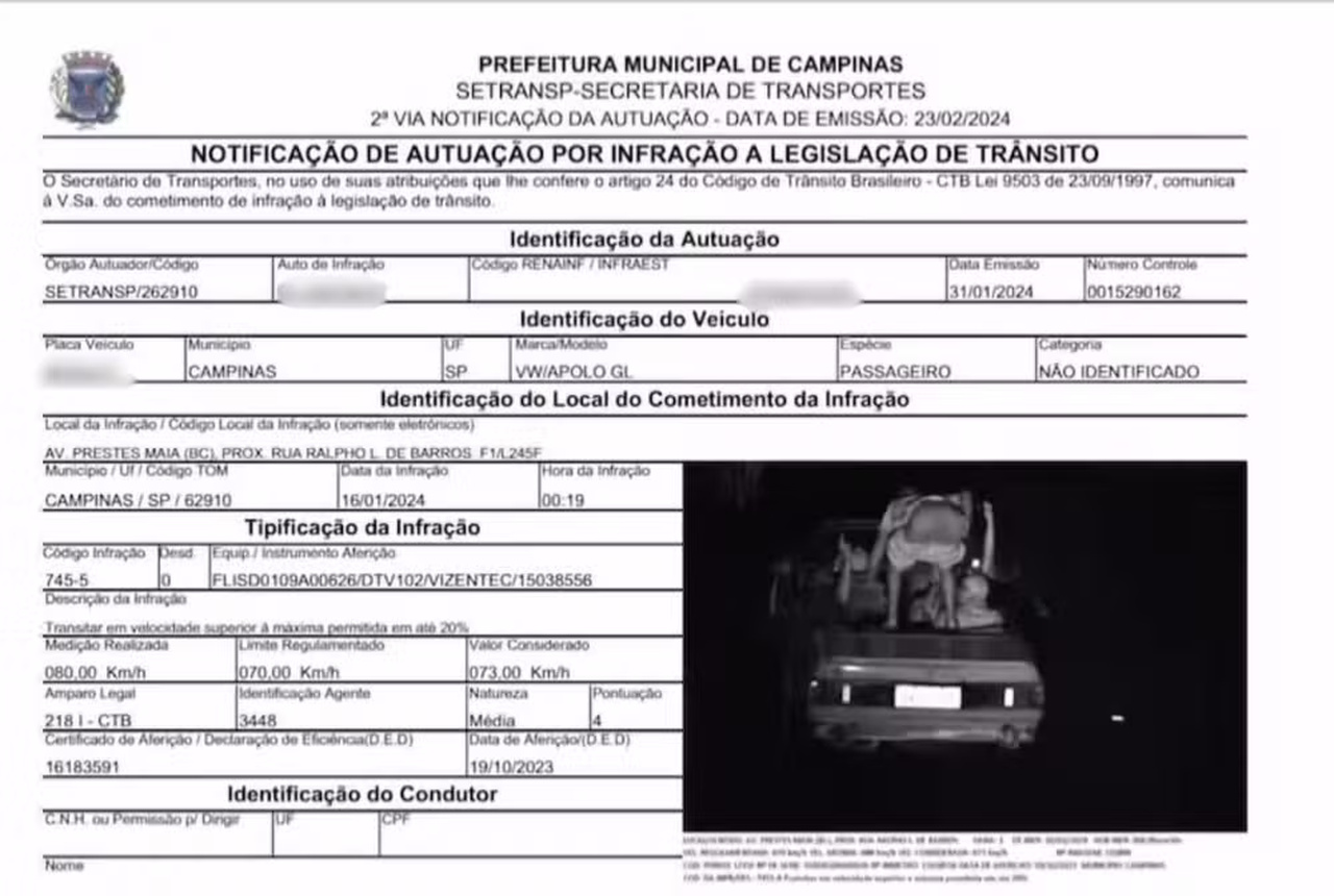 Homem abaixa as calças para radar de velocidade e registro vai parar na multa