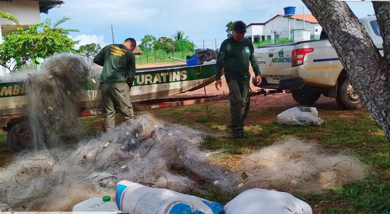 Mais de 3.600 metros de redes de pesca são apreendidos em operação do Naturatins