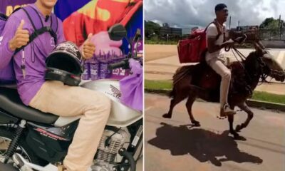 Jovem de 19 anos que viralizou fazendo entregas em burro ganha moto nova em Palmas; VEJA VÍDEO