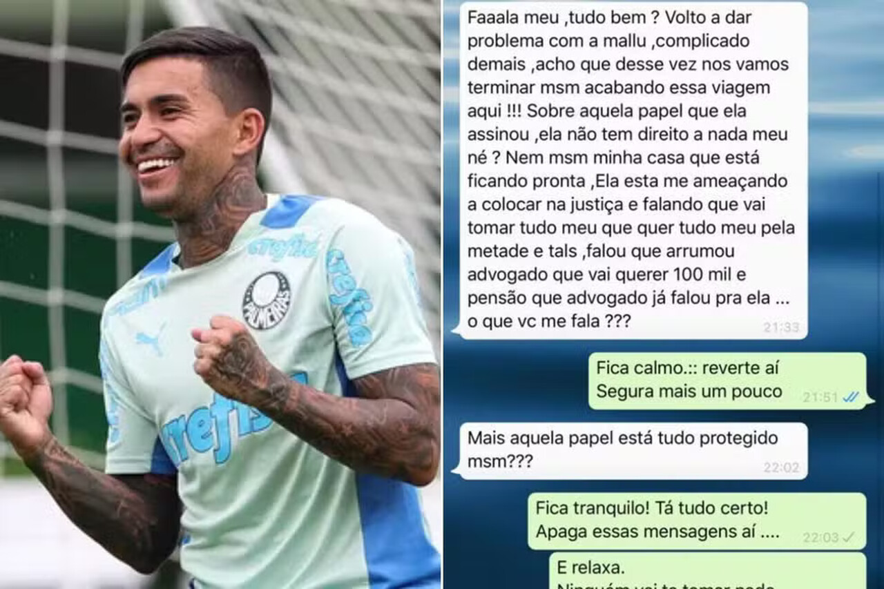 Troca de conversas aponta esquema de Dudu, do Palmeiras, para evitar partilha de bens com ex-companheira; CONFIRA