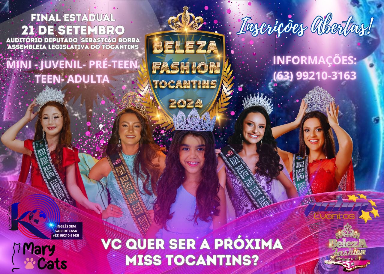 Concurso 'Beleza Fashion Tocantins' chega em Palmas com várias categorias; veja como participar