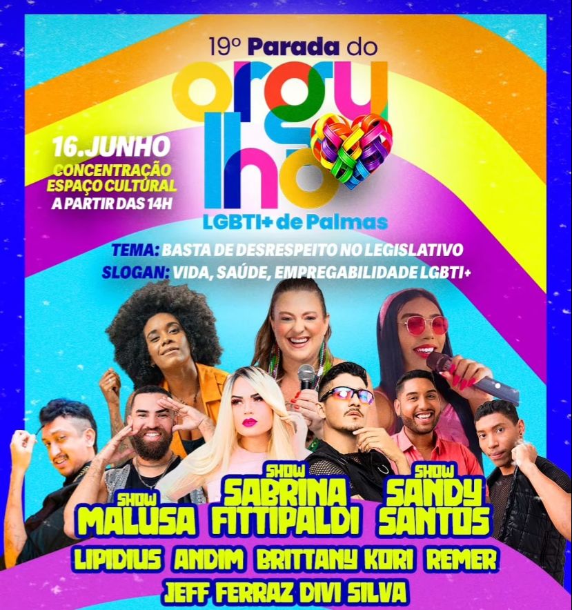 Palmas celebra 19ª Parada do Orgulho LGBTI+ neste domingo (16); veja a programação