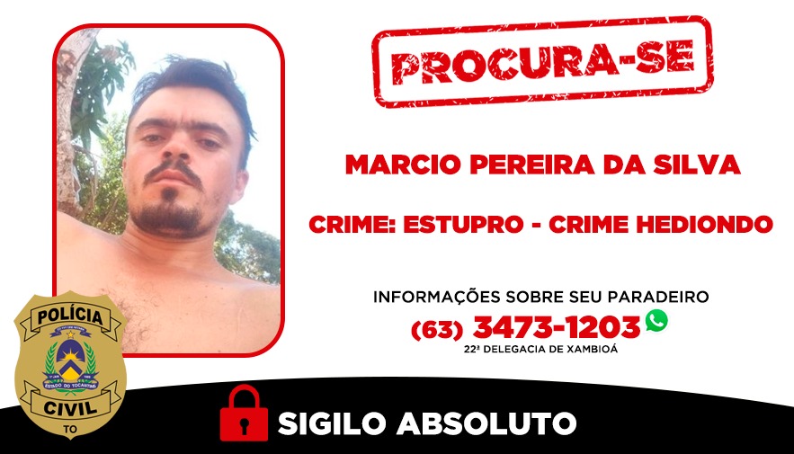 Polícia busca suspeito de estupro em Xambioá; saiba como ajudar