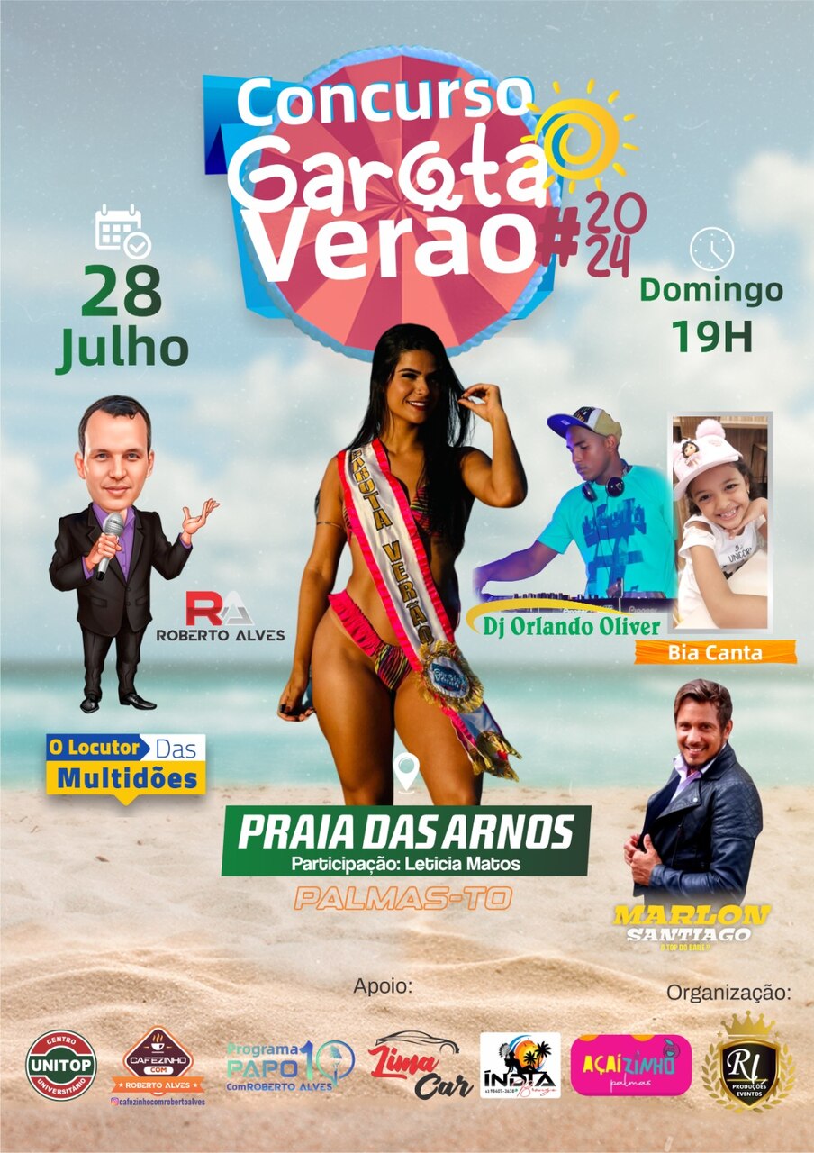 8ª edição do concurso 'Garota Verão de Palmas' acontecerá neste domingo (28) na Praia das Arnos