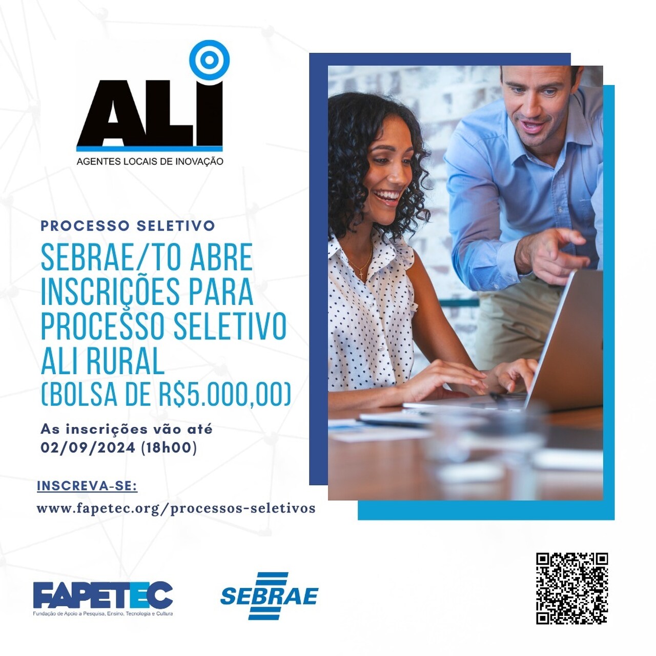 Oportunidade! Sebrae/TO lança processo seletivo para o Programa rural ALI