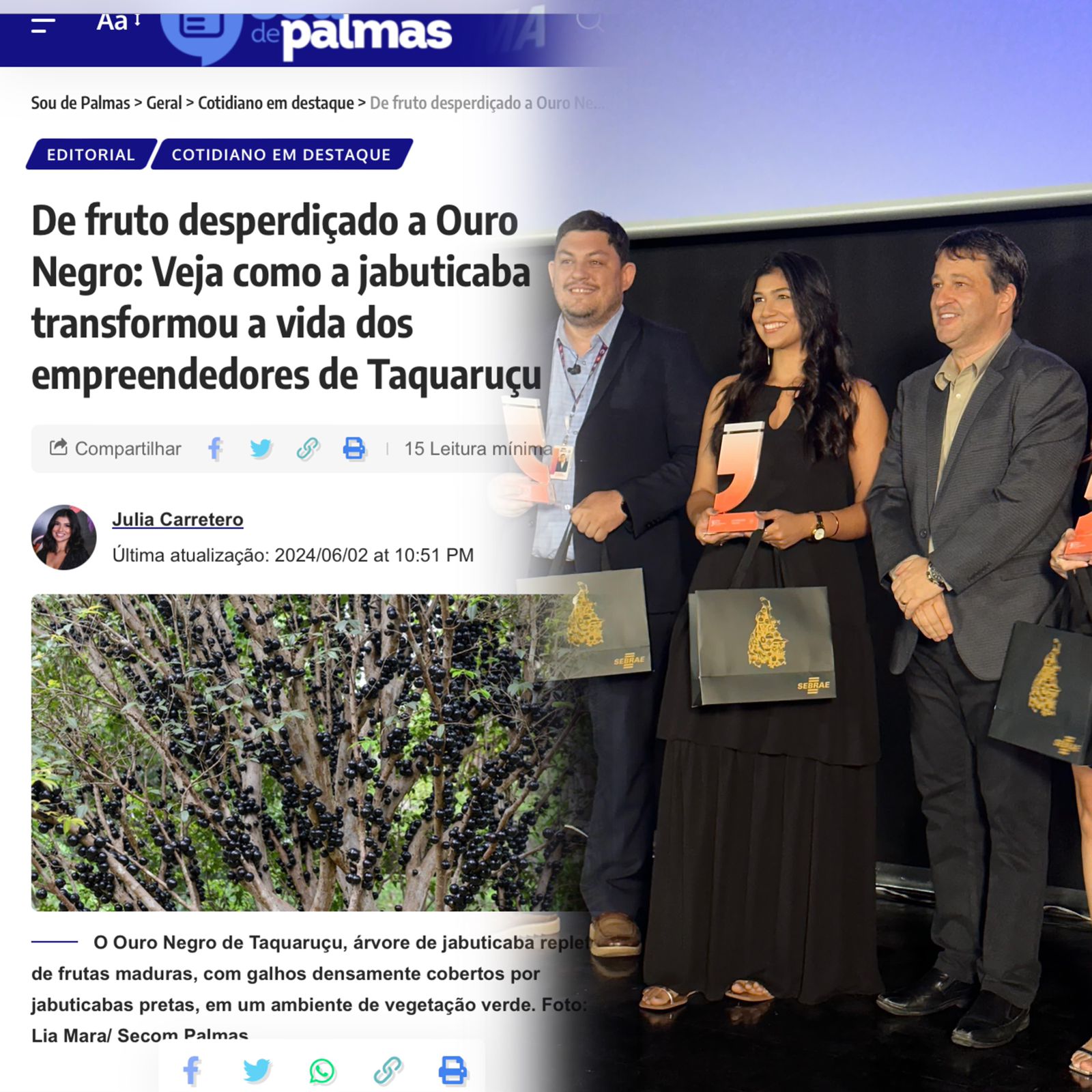 Relembre a matéria que levou o Jornal Sou de Palmas ao 1º lugar na categoria mais concorrida do Prêmio Sebrae de Jornalismo no Tocantins