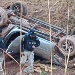 Tentativa de fuga acaba em capotamento e apreensão de 418kg de maconha no sul do Tocantins