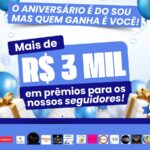 'SOU DE PALMAS, SOU SEGUIDOR!': Quadro especial de aniversário distribui R$ 3 mil em prêmios para os seguidores do Jornal Sou de Palmas