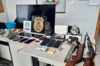 Cocaína e armas são apreendidas e esquema de tráfico de drogas em Pedro Afonso e Tupirama é desarticulado pela polícia