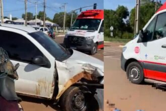AGORA: Acidente na Avenida Teotônio Segurado, em Palmas, deixa motociclista gravemente ferido