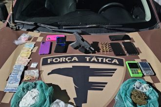 Trio é preso em Gurupi por tráfico de drogas e posse de arma; um deles tinha mandado de prisão em aberto