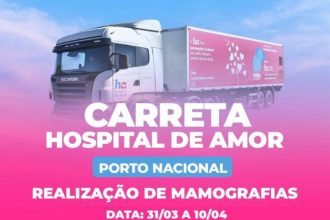 Carreta do Hospital de Amor oferece mamografia gratuita em Porto Nacional; veja como agendar