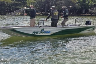 Naturatins intensifica fiscalizações em lagos de usinas hidrelétricas e apreende mais de 4 mil metros de redes de pesca ilegais no Tocantins