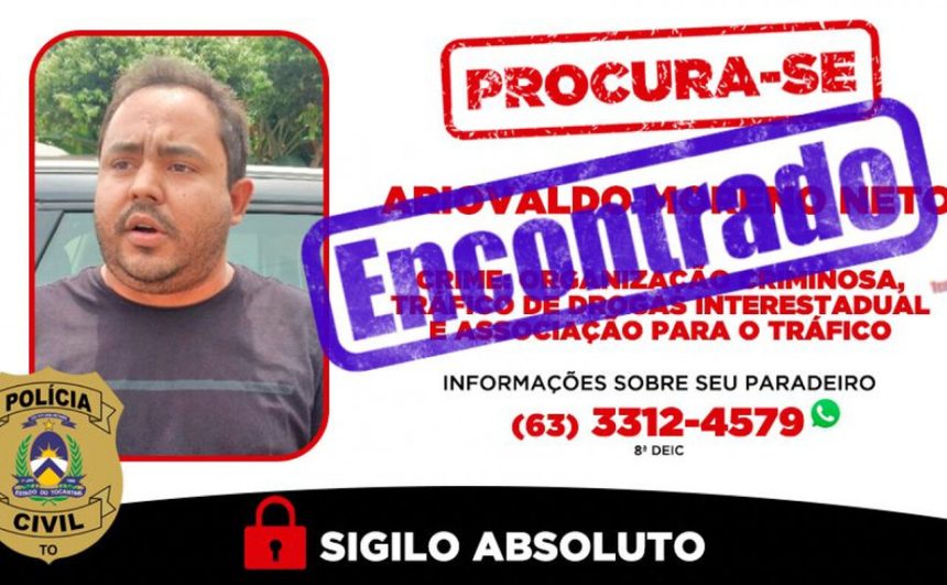 Polícia Civil captura foragido investigado por tráfico e integrar organização criminosa em Palmas