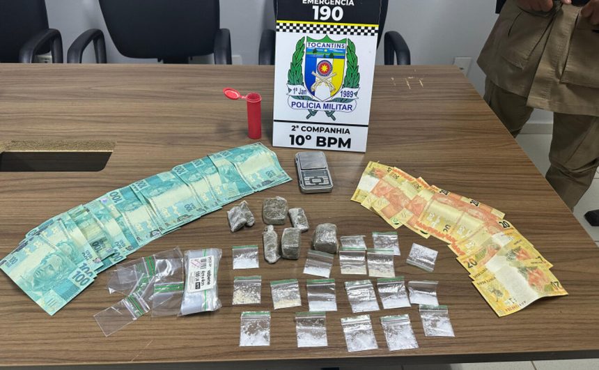 Cédulas falsificadas e drogas são apreendidas em operação da PM durante eventos no sudeste do Tocantins