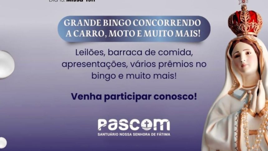 Quermesses, bingo e novena movimentam os Festejos de Nossa Senhora de Fátima em Palmas até 13 de maio; confira programação