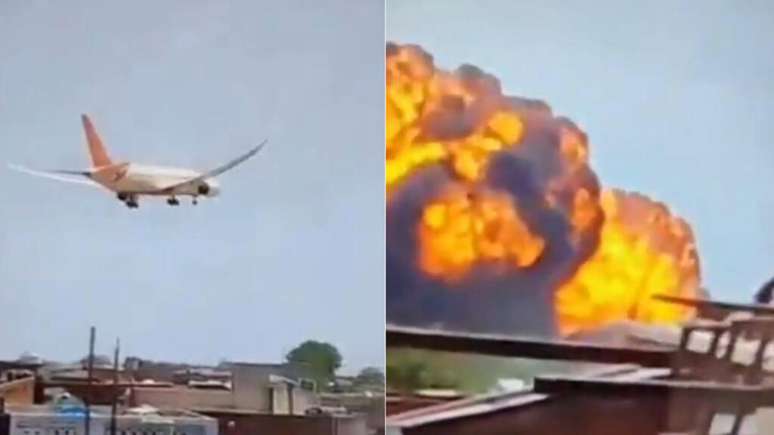 Avião com 242 pessoas cai na Índia cinco minutos após decolagem; VEJA O VÍDEO