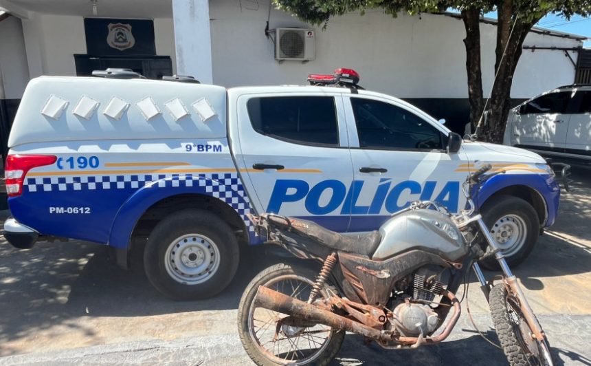 Motocicleta com chassi raspado é recuperada pela Polícia Militar na TO-404, entre Augustinópolis e Itaúba