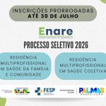 Inscrições prorrogadas até 30 de julho para o Enare com 67 vagas na Fesp Palmas em Saúde da Família e Coletiva