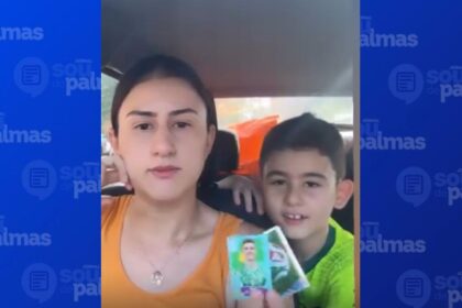 Mãe ensina filho a atravessar na faixa de pedestres e faz alerta sobre riscos enfrentados por crianças em Palmas