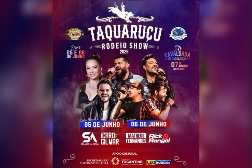 7º Taquaruçu Rodeio Show começa nesta sexta-feira com montarias, shows nacionais e expectativa de grande público