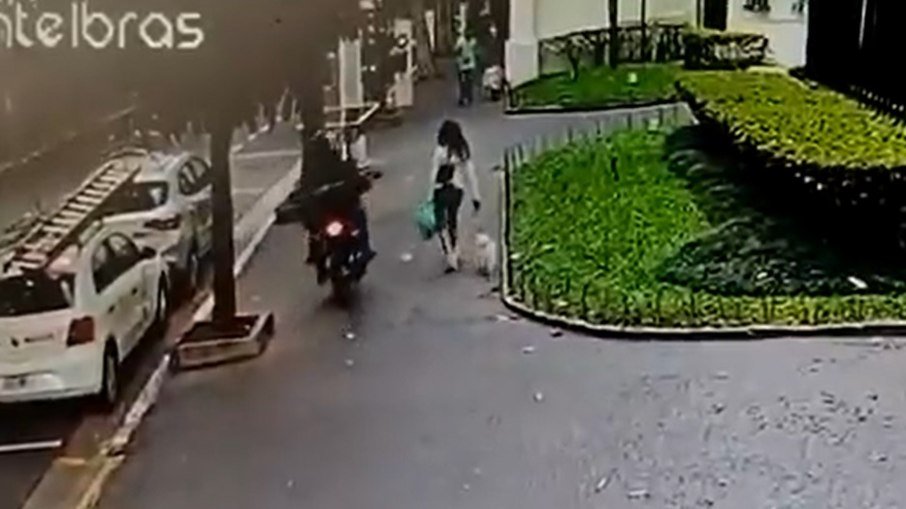 VÍDEO: Mulher e cachorro são arrastados por moto de assaltantes em fuga, em SP
